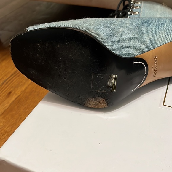 Balmain Denim Open Toe Bootie SZ 39, Same Day Ship π Spring Clean Closet Saleπ - Picture 8 of 16